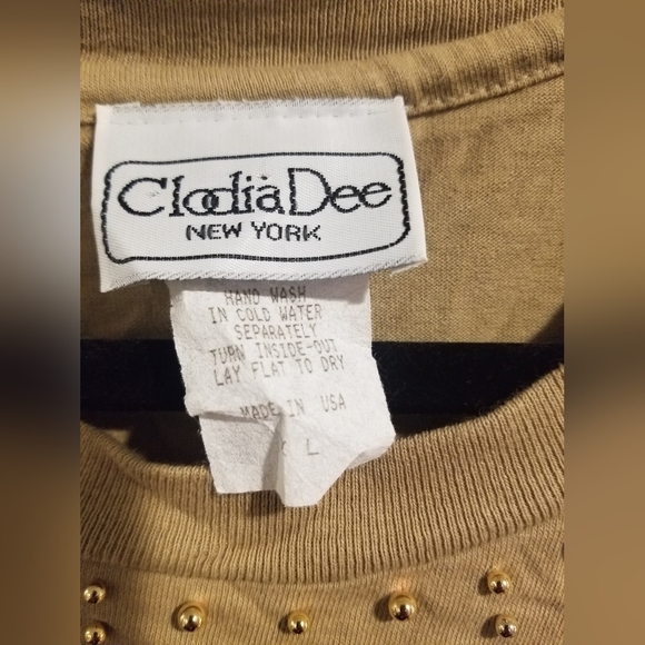 VTG Clodia Dee New York Women’s Zebra Embellished T-Shirt Brown L - Picture 4 of 5